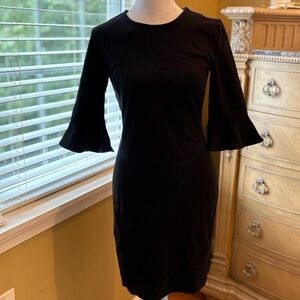 Banana Republic Classic Black Flared Sleeve Dress